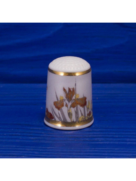 Kiyomasa Porcelain наперсток Cho-kin (Irises), винтажный, коллекционный, Thimble Collectors Club