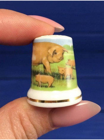 Vale Fine China наперсток Piggies, винтажный, коллекционный, Thimble Collectors Club