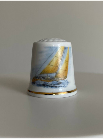 Zapf Porzellan наперсток Ocean Racer, винтажный, коллекционный, фарфоровый, Thimble Collectors Club