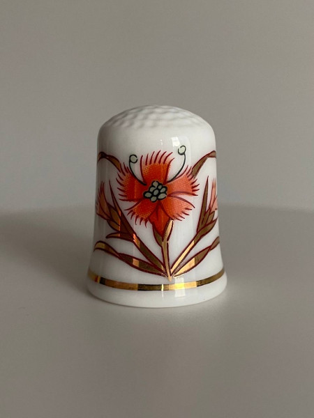 Винтажный коллекционный наперсток Gold Imari, изготовленный Arita специально для Thimble Collectors Club. Япония, 1988 год