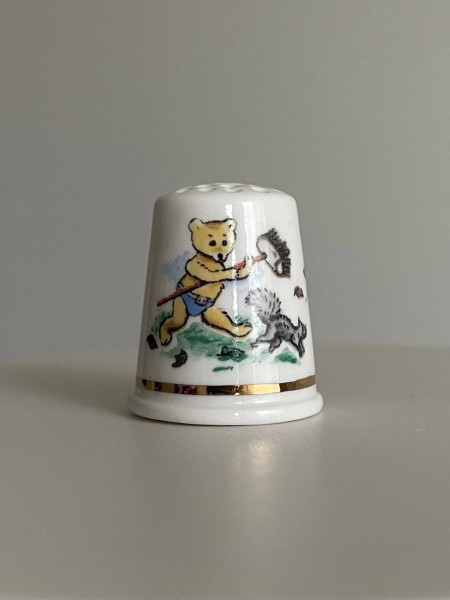 Principality China наперсток Teddy Bear Nursery, винтажный, коллекционный, Thimble Collectors Club, Уэльс, 1998 год, в оригинальной коробочке