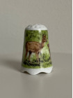 Коллекционный винтажный наперсток Fallow Deer, изготовленный Sophienthal Porzellan для Thimble Collectors Club. Германия, 1990-й год, в оригинальной коробочке