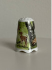Коллекционный винтажный наперсток Fallow Deer, изготовленный Sophienthal Porzellan для Thimble Collectors Club. Германия, 1990-й год, в оригинальной коробочке