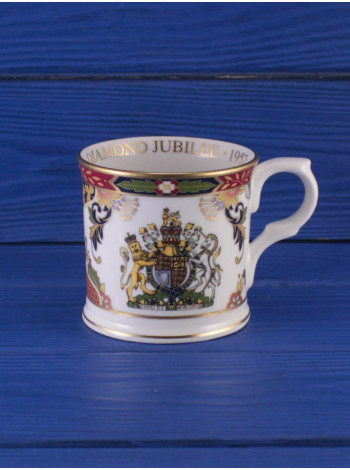 Royal Worcester кружка, чашка Diamond Jubilee, винтажная, коллекционная, фарфоровая