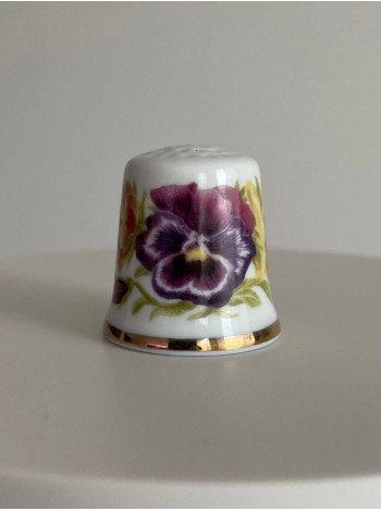Reutter наперсток Posy of Pansies, винтажный, коллекционный, фарфоровый, Thimble Collectors Club
