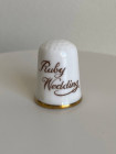 Коллекционный винтажный наперсток Ruby Wedding с изображением цветка алой розы на Годовщину Свадьбы - 40-летие супружеской жизни от Caverswall