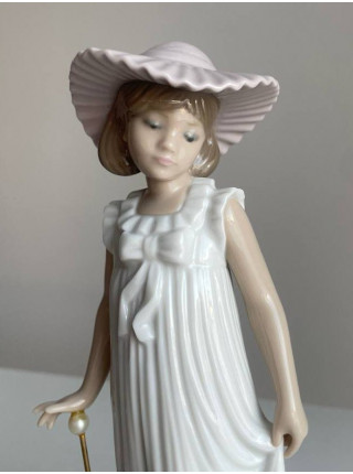Nao, Lladro статуэтка девочки с зонтиком, винтажная, коллекционная, фарфоровая