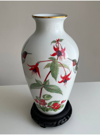 Большая винтажная фарфоровая ваза The Garden Bird Vase из ограниченной серии от Franklin Porcelain