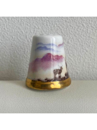 Коллекционный винтажный наперсток Stag, изготовленный Highland China специально для Thimble Collectors Club. Шотландия, 1990-е годы