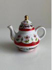 Винтажный миниатюрный чайник из коллекционной серии Miniature Teapot Collection от Porcelain Art с цветами