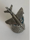 Винтажный коллекционный наперсток из пьютера Sea Harrier от Warwick Thimbles с фигуркой британского самолёта военно-морского флота Sea Harrier