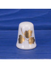 Vohenstrauss Porzellan наперсток Golden Leaves, винтажный, коллекционный, фарфоровый, Thimble Collectors Club