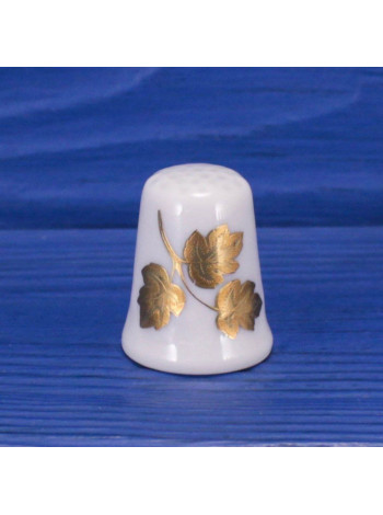 Vohenstrauss Porzellan наперсток Golden Leaves, винтажный, коллекционный, фарфоровый, Thimble Collectors Club