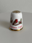 Caverswall наперсток Christmas (Рождество) 1988, винтажный, коллекционный, фарфоровый, Thimble Collectors Club