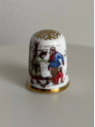 Caverswall наперсток Christmas (Рождество) 1988, винтажный, коллекционный, фарфоровый, Thimble Collectors Club
