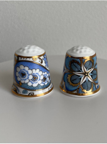 Пара винтажных коллекционных наперстков, выпущенная Derby Thimbles по заказу Past Times