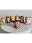 Комплект винтажных наперстков Henry VIII and his wives из коллекционной серии Tudor Collection от Francesca Art. Англия, 1985 год