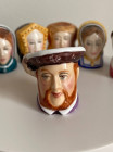 Комплект винтажных наперстков Henry VIII and his wives из коллекционной серии Tudor Collection от Francesca Art. Англия, 1985 год