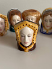 Комплект винтажных наперстков Henry VIII and his wives из коллекционной серии Tudor Collection от Francesca Art. Англия, 1985 год