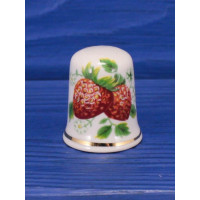 Palissy наперсток Strawberries, винтажный, коллекционный, фарфоровый, Thimble Collectors Club