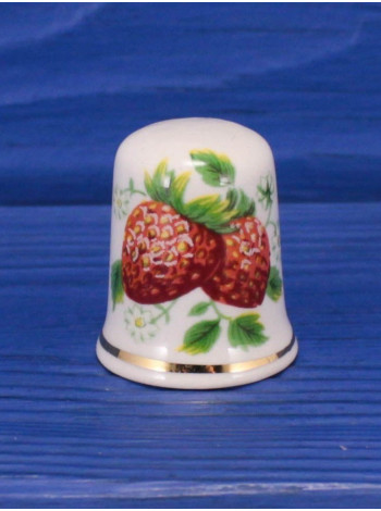 Palissy наперсток Strawberries, винтажный, коллекционный, фарфоровый, Thimble Collectors Club