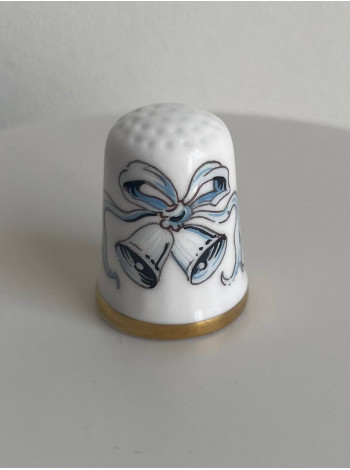 Caverswall наперсток Silver Anniversary, винтажный, коллекционный, фарфоровый, Thimble Collectors Club