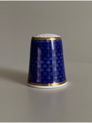 Royal Worcester наперсток Blue Scale, винтажный, коллекционный, фарфоровый