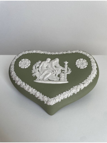 Wedgwood шкатулка в форме сердца, винтажная, коллекционная, бисквитный фарфор, джаспер