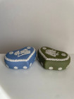 Wedgwood шкатулка в форме сердца, винтажная, коллекционная, бисквитный фарфор, джаспер, голубой Jasper