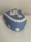 Wedgwood шкатулка в форме сердца, винтажная, коллекционная, бисквитный фарфор, джаспер, голубой Jasper