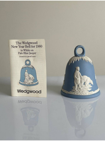 Wedgwood колокольчик New Year 1980, новогодний, винтажный, коллекционный, бисквитный фарфор, джаспер