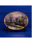 Винтажная декоративная тарелка Lamplight Lane серии Thomas Kinkades Lamplight Village от The Bradford Exchange