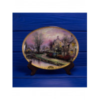 Винтажная декоративная тарелка Lamplight Lane серии Thomas Kinkades Lamplight Village от The Bradford Exchange