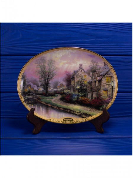 Винтажная декоративная тарелка Lamplight Lane серии Thomas Kinkades Lamplight Village от The Bradford Exchange
