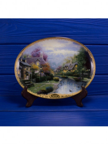 Винтажная декоративная тарелка Lamplight Brooke серии Thomas Kinkades Lamplight Villag от The Bradford Exchange