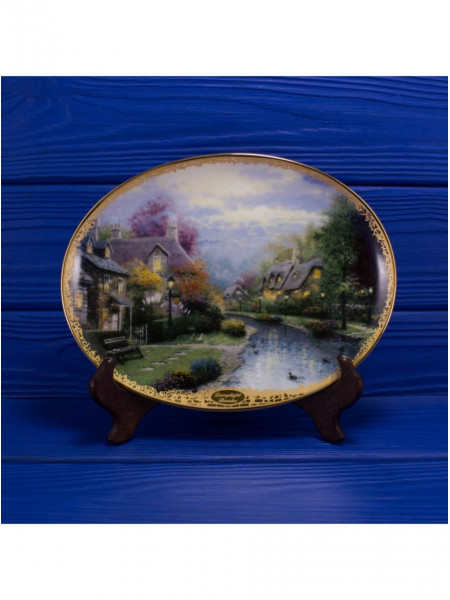 Винтажная декоративная тарелка Lamplight Brooke серии Thomas Kinkades Lamplight Villag от The Bradford Exchange