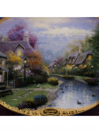 Винтажная декоративная тарелка Lamplight Brooke серии Thomas Kinkades Lamplight Villag от The Bradford Exchange