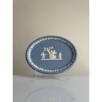Wedgwood панно, поднос, тарелка, винтажная, коллекционная, джаспер, бисквитный фарфор, голубой Jasper