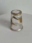 Винтажный коллекционный наперсток Glass and Golden Leaves из стекла с изображением золотых листьев