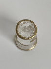 Винтажный коллекционный наперсток Glass and Golden Leaves из стекла с изображением золотых листьев