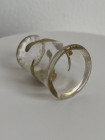 Винтажный коллекционный наперсток Glass and Golden Leaves из стекла с изображением золотых листьев