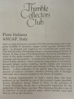 Ancap наперсток Flore Italiana, винтажный, коллекционный, фарфоровый, Thimble Collectors Club