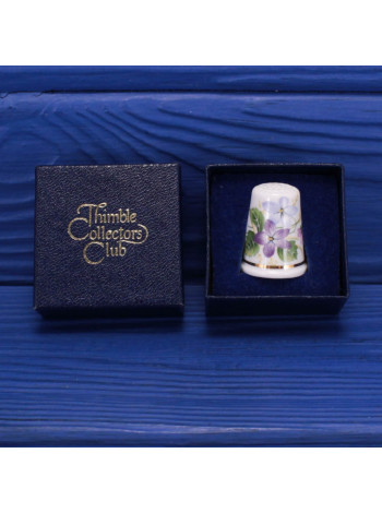 Wyeside Pottery наперсток Violets, винтажный, коллекционный, Thimble Collectors Club в оригинальной коробочке с брошюрой