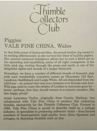 Wyeside Pottery наперсток Violets, винтажный, коллекционный, Thimble Collectors Club в оригинальной коробочке с брошюрой