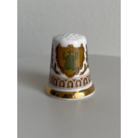 Винтажный коллекционный наперсток с золотым ободком Frog crest из коллекционной серии The Wedgwood Museum Thimble Collection