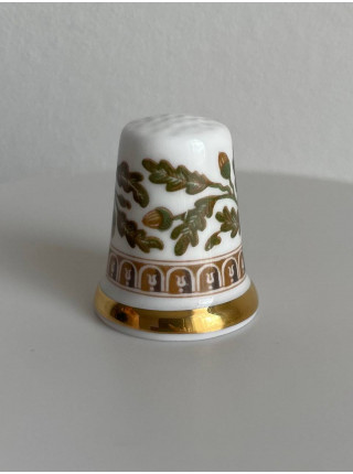 Винтажный коллекционный наперсток с золотым ободком Frog crest из коллекционной серии The Wedgwood Museum Thimble Collection