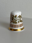 Винтажный коллекционный наперсток с золотым ободком Frog crest из коллекционной серии The Wedgwood Museum Thimble Collection