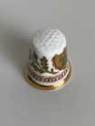Винтажный коллекционный наперсток с золотым ободком Frog crest из коллекционной серии The Wedgwood Museum Thimble Collection