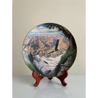 Декоративная винтажная тарелка Guardian of the Canyon из коллекционной серии Spirits of the Wild Cats Around the World от Danbury Mint
