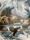 Декоративная винтажная тарелка Whitewater Falls из коллекционной серии Spirits of the Wild Cats Around the World от Danbury Mint